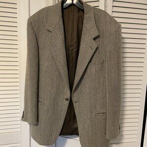Men's V2 by Versace Forum Tweed Jacket in Taupe 40R